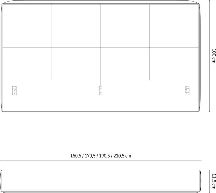 Image du produit Micadoni Tête de lit, "Darren", 223x11.5x100 Fabriqué en Europe (11.50 x 11.50 x 100 cm)