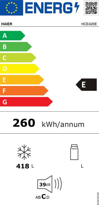 Energy Label Haier 7 Series HCE420E Horizontal Freezer 418 (418 l)