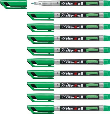 Produktbild STABILO Permanent-Marker - Write-4-all - superfein - 10er Pack - grün (Silber, Grün, 0.40 mm, 10 x)