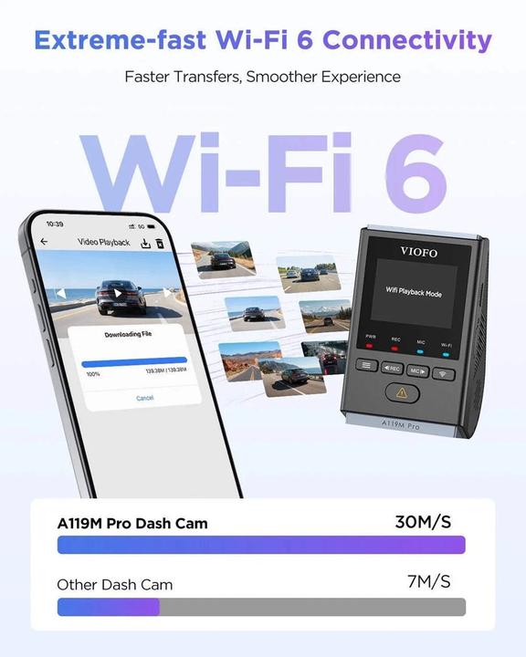 Image du produit Viofo A119 M Pro (Écran intégré, Récepteur GPS, WiFi, 4K)