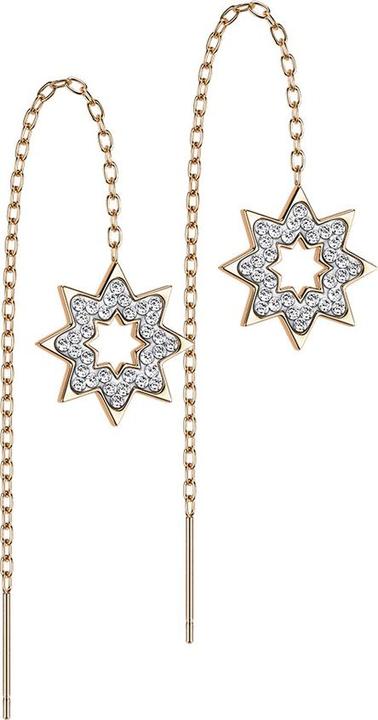 Immagine prodotto Star Piercing Ohrstecker rosegold freifallende Kette Schneeflocke mit Kristallen (senza ottone, Acciaio chirurgico 316L)