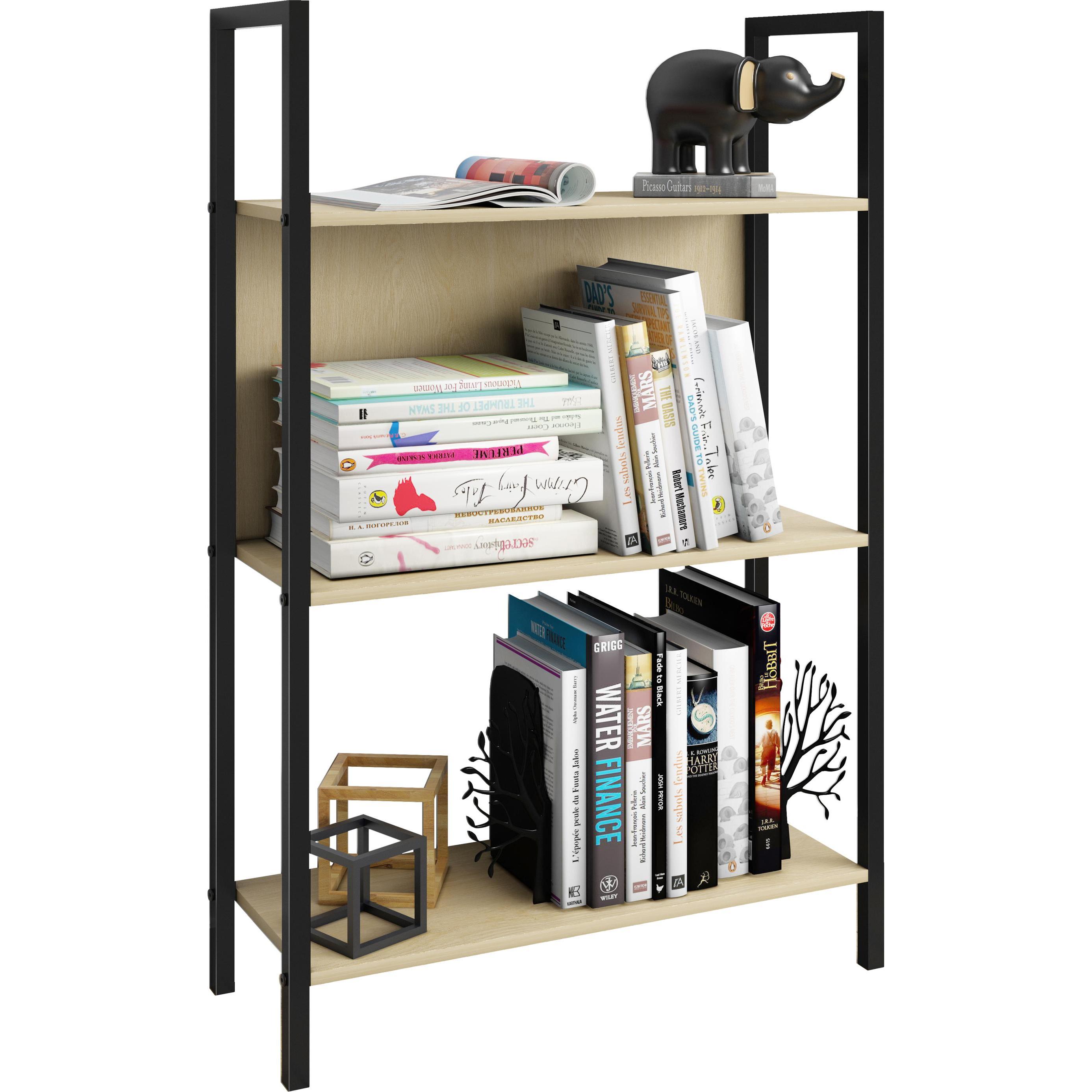 Thumbnail - VCM, Regal, Metall Stand Regal Bücher Flakos 3fach (100 x 56 x 24 cm)