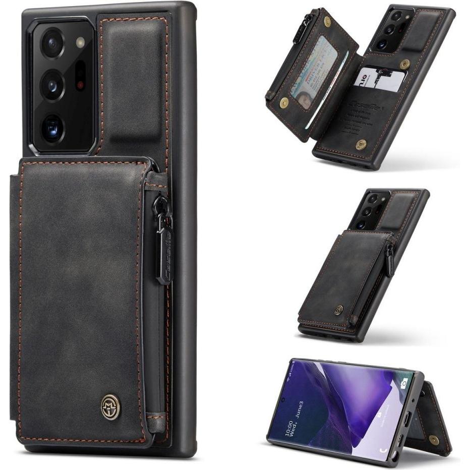 Thumbnail - Caseme Samsung Galaxy Note20 Ultra Leder Case Karten Hülle Etui (Samsung Galaxy Note 20 Ultra), Smartphone Hülle, Schwar...