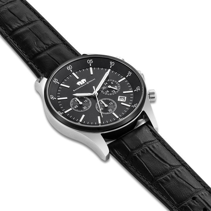 Produktbild Herren Chronograph Goodwill Echtleder schwarz - 4406 (Chronograph, 45 mm)