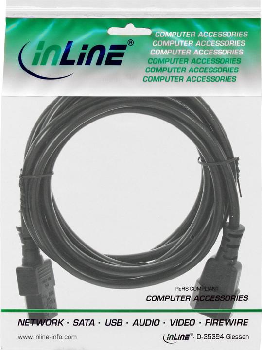 Produktbild InLine Kaltgeraeteverlaengerung schwarz 5m (5 m)