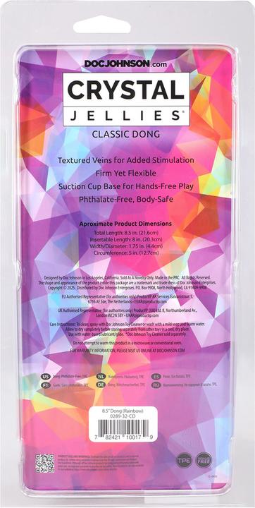 Image du produit Doc Johnson Classic Dong - 8.5 / 21,6 cm - Rainbow