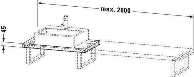 Immagine prodotto Duravit Console L-CUBE 45mm pz. 1 taglio 480 bianco lucido