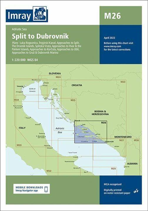 Produktbild M26 Split to Dubrovnik (Englisch, Imray M Series, 2023)