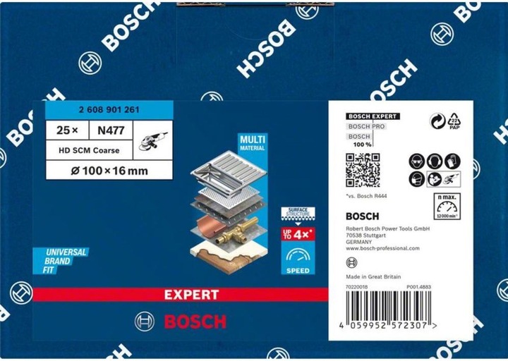 Produktbild Bosch Professional Zubehör EXPERT N477 SCM Scheibe für Winkelschleifer, 100 x 16 mm, grob (Grob)