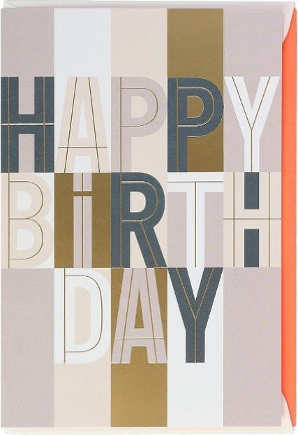 Actual product image Artebene Geburtstagskarte - Typographie grau "Happy Birthday"