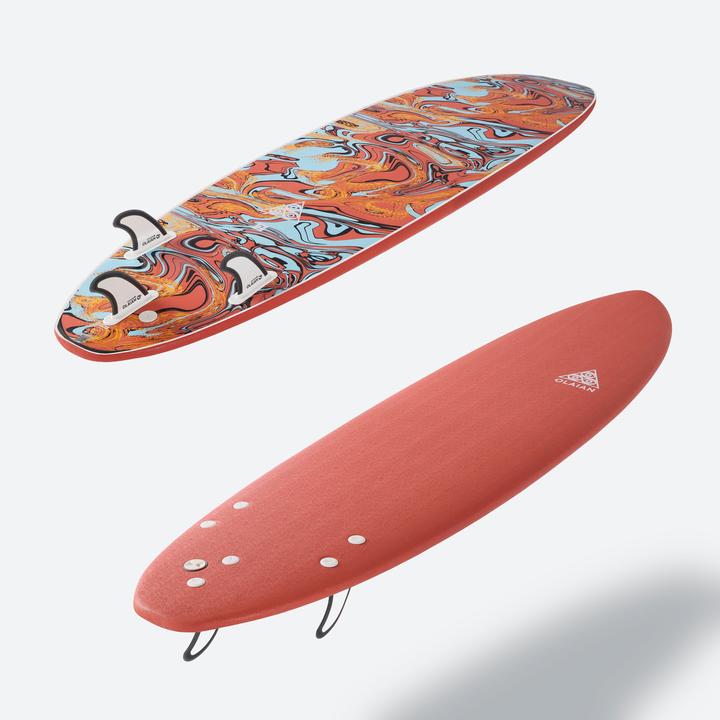 Produktbild Olaian Surfboard Schaumstoff Kinder und Erwachsene 7' - 500 Soft orange (7')