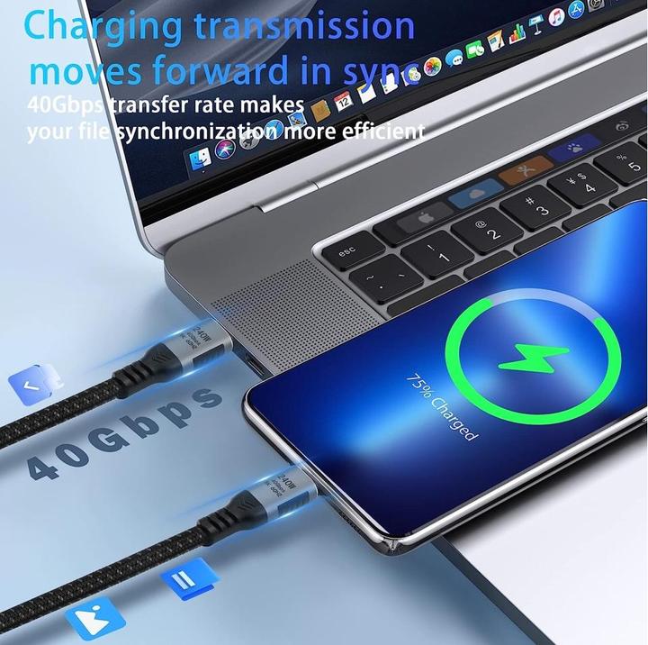 Actual product image PowerGuard USB-C cable USB4 Gen3x2 240W 50cm Data & Charge (0.50 m, USB 4.0)