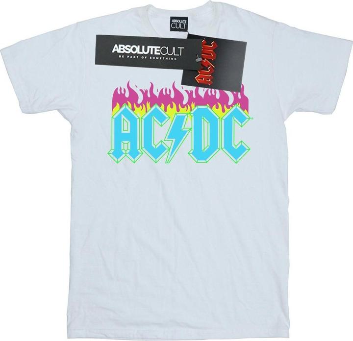 Produktbild AC/DC Neon Flammen Baumwolle Boyfriend TShirt (L)