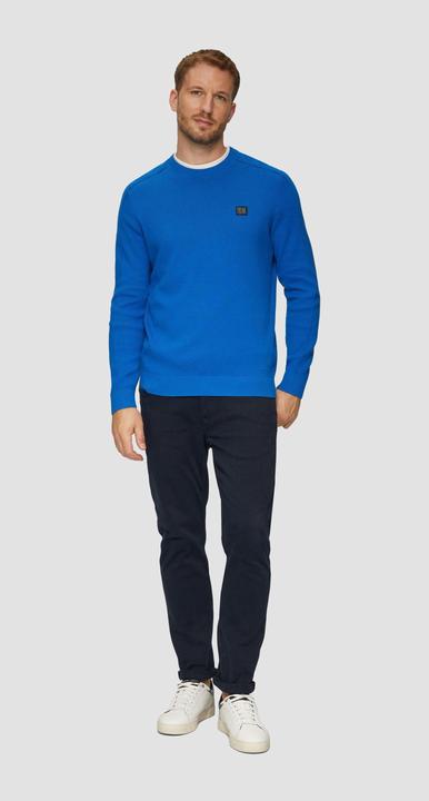 Produktbild S.Oliver Strickpullover Strickpullover mit Nahtdetails und Logo (XXL)