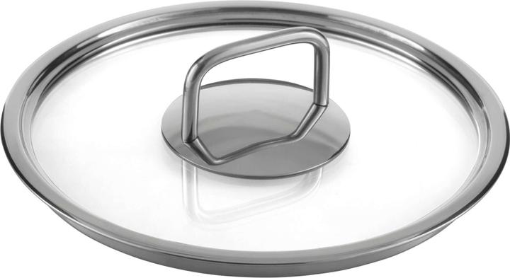 Produktbild KLAMER Topf-Set 4-tlig. mit Glasdeckel, Induktion, unbeschichtetes Edelstahl Profi-Kochtopfset (23.15 cm, Bräter + Schmortopf, Edelstahl)