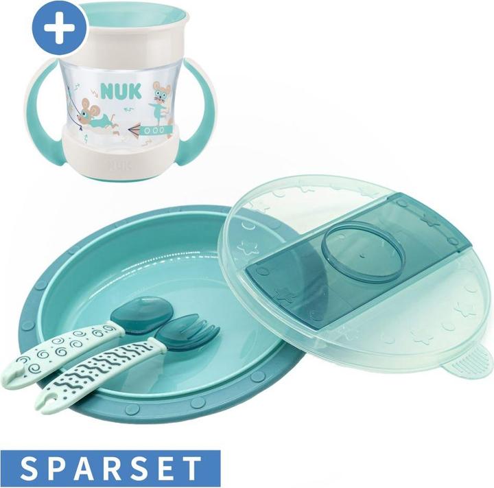 Produktbild MiaMia Kindergeschirr-Sets 4-tlg. Set für unterwegs inkl. Babyteller mit Besteck