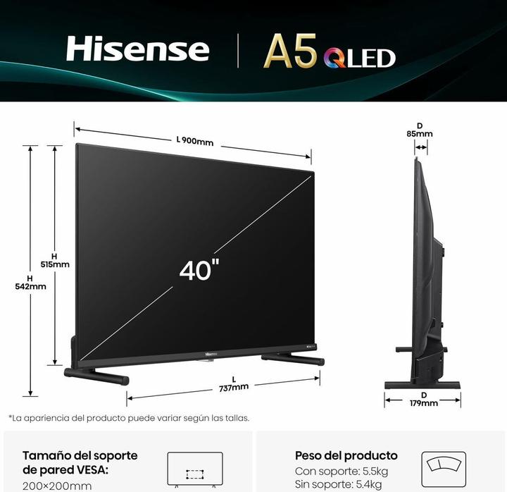 Produktbild Hisense TV 40A5Q (40", QLED, Full HD, 2025)
