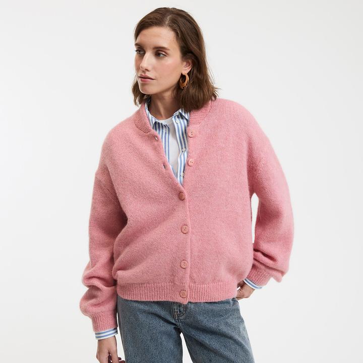 Produktbild La Redoute Collections Strickjacke mit Stehkragen (L)