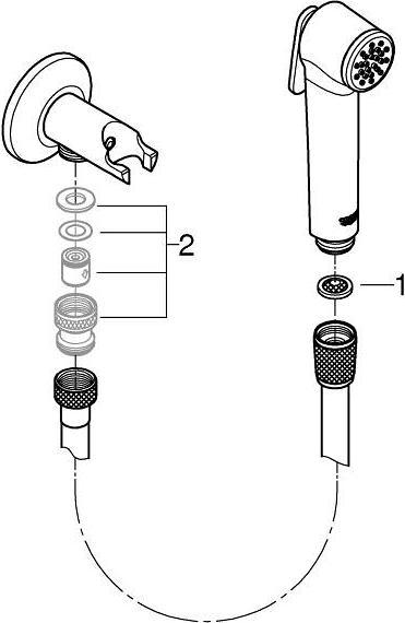 Actual product image Grohe Tempesta-F Trigger Spray 30 wall bracket set 1 spray type