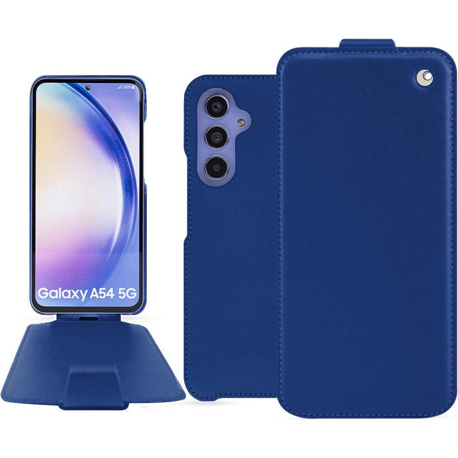 Noreve Lederschutzhülle vertikal (Samsung Galaxy A54 5G), Smartphone Hülle, Blau