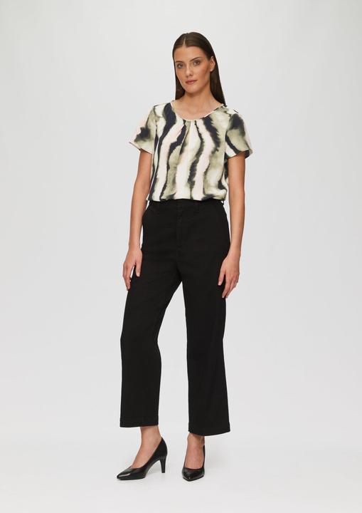 Immagine prodotto s.Oliver Bluse Kurzarmbluse aus Crêpe mit Schmuckkante (42)