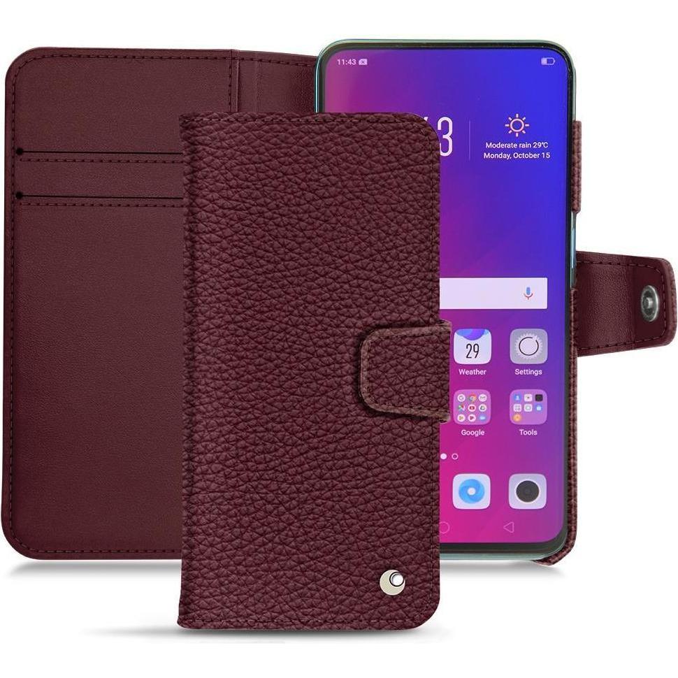 Noreve Lederschutzhülle Wallet (Oppo Find X), Smartphone Hülle, Violett
