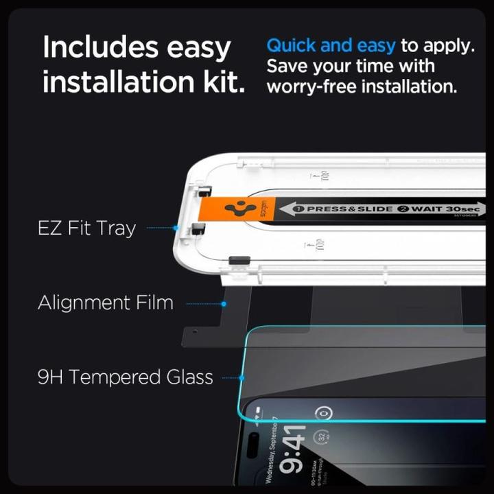 Actual product image Spigen Glas.TR EZ Fit (2 pcs., Apple iPhone 15 Pro)