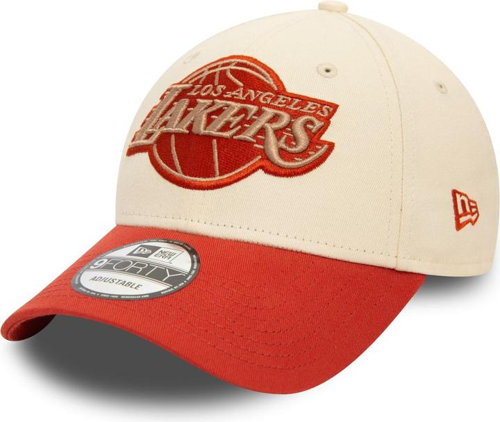 Actual product image New Era Colour Block 9FORTY LA baseball cap - red and cream white
