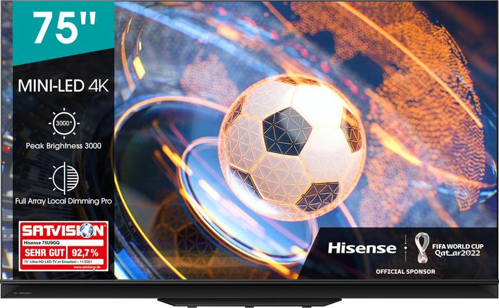 Actual product image Hisense CE ULED UHD HDR Plus LED TV 191cm 75U9GQ (75", U9GQCH, LCD, 4K, 2021)
