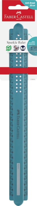 Faber-Castell Sparkle ruler, 30 cm. Colour: ocean (300 mm)