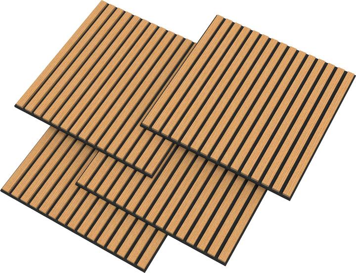 Produktbild neu.holz Akustik-Wandpaneel 16er Set Vang 60x60 cm Eichenoptik, dunkel ()