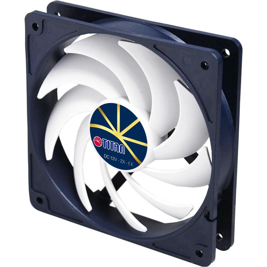 Titan TFD-12025H12ZP/KE(RB) Lüfter 120x120x25mm, Extreme Silent Fan, mit PWM, leise (120 mm), PC Lüfter, Schwarz, Weiss