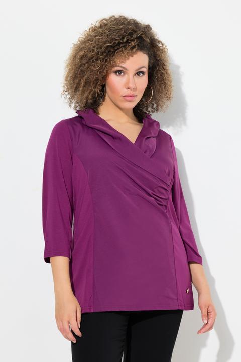 Produktbild Ulla Popken Shirt, Taft-Kragen, Classic, V-Ausschnitt, 3/4-Arm (58)