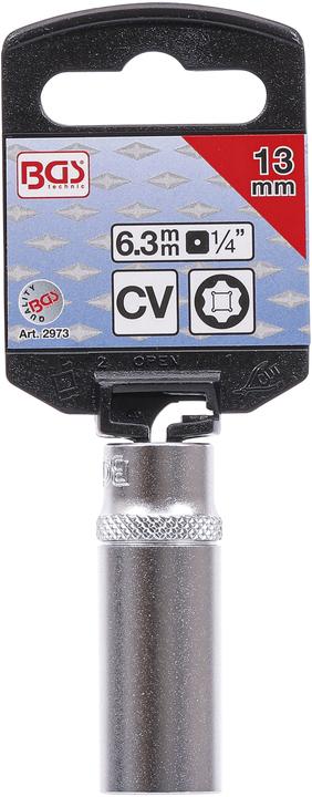 Actual product image BGS Socket, Super Lock, deep | 6.3 mm (1/4") Drive | 13 mm (13 mm)