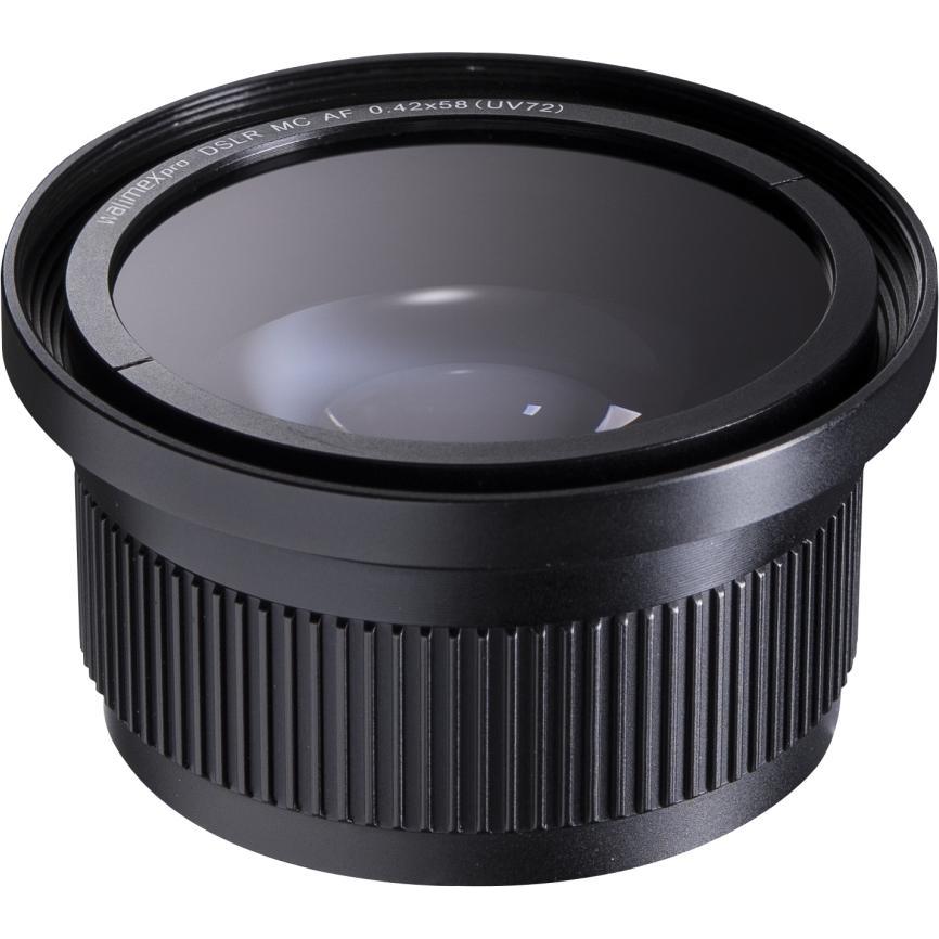 Walimex Makro-Fisheye Vorsatzlinse 0,42x58, Objektivadapter, Schwarz