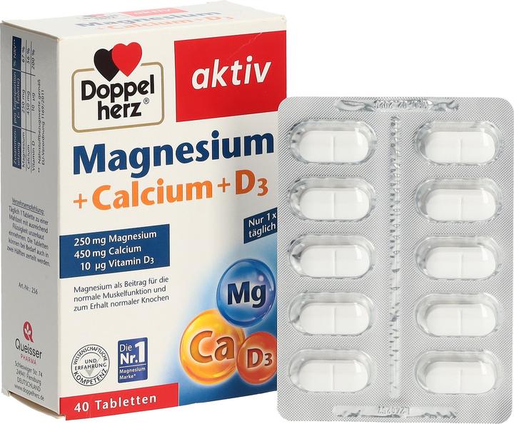 Actual product image Queisser Pharma Doppelherz Magnesium+Ca+D3 (40 Piece, Pills)