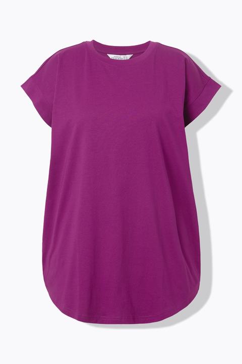 Actual product image Studio Untold Cap Sleeve Rounded Hem Tunic Tee (60)
