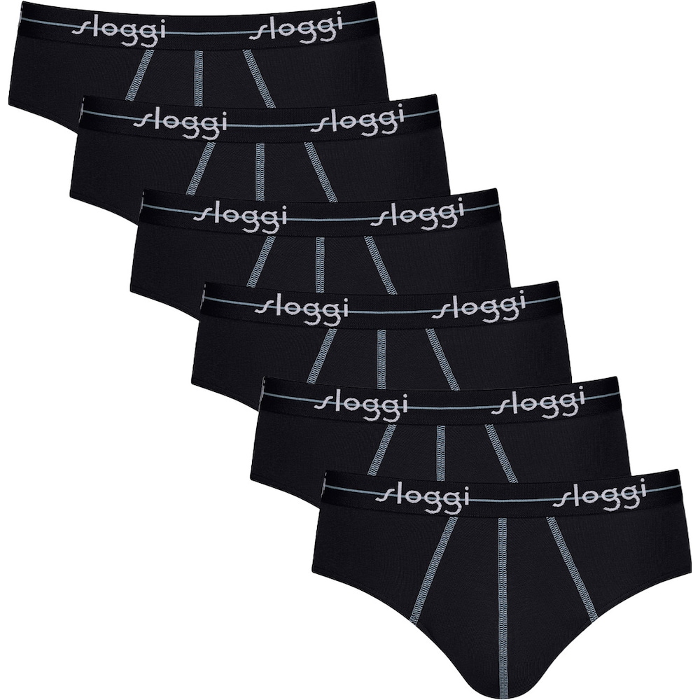 Sloggi, Herren, Unterhosen, 6er Pack Start Midi-Slip, Schwarz, (M, 6er Pack)