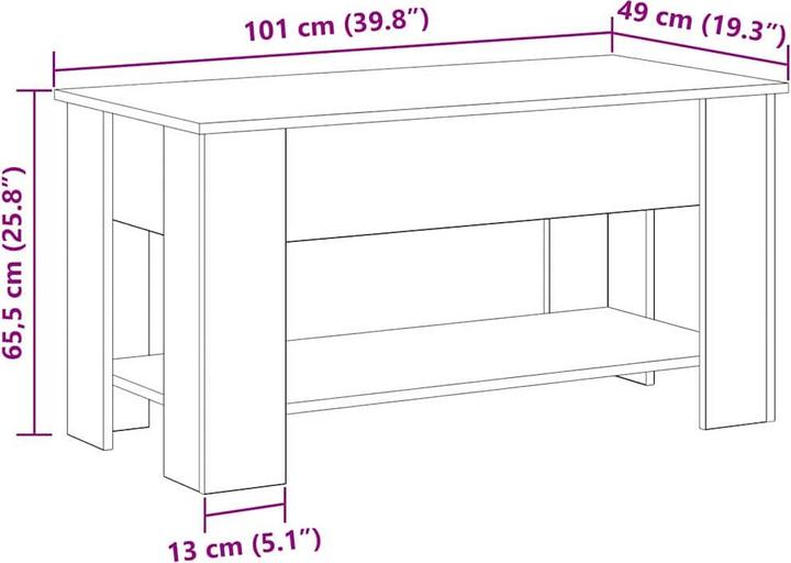Immagine prodotto VidaXL Tavolino da caffè (101 x 49 x 52 cm)
