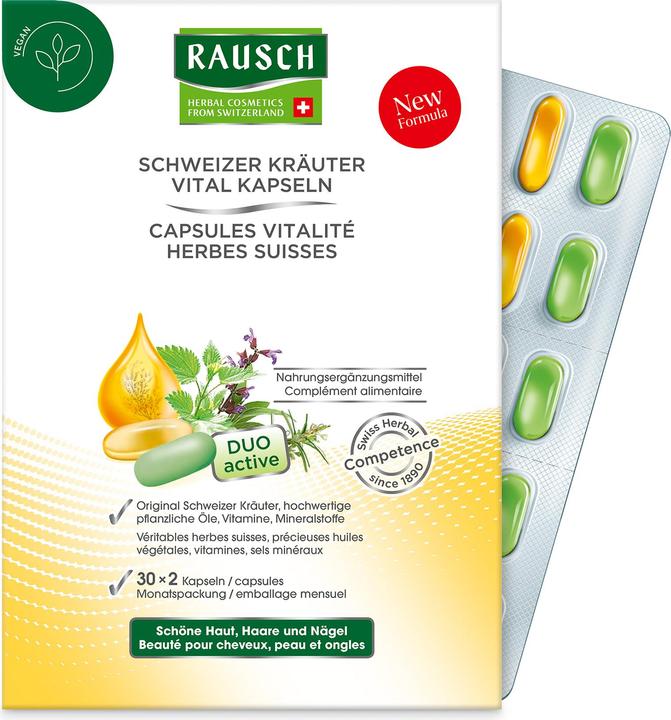 Actual product image Rausch Swiss herbal vitality capsules (60 Piece, Capsules, 90 g)