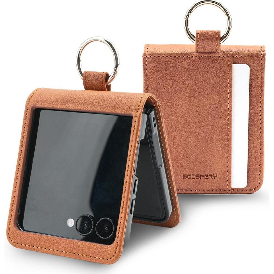 Goospery Basic Diary Case Series Hülle (Samsung Galaxy Z Flip7), Cover smartphone, Marrone