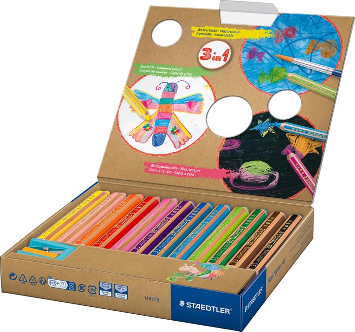 Produktbild Staedtler Buntstifte Junior 140, mit Spitzer, 12 Farben (Mehrfarbig, 12 x)