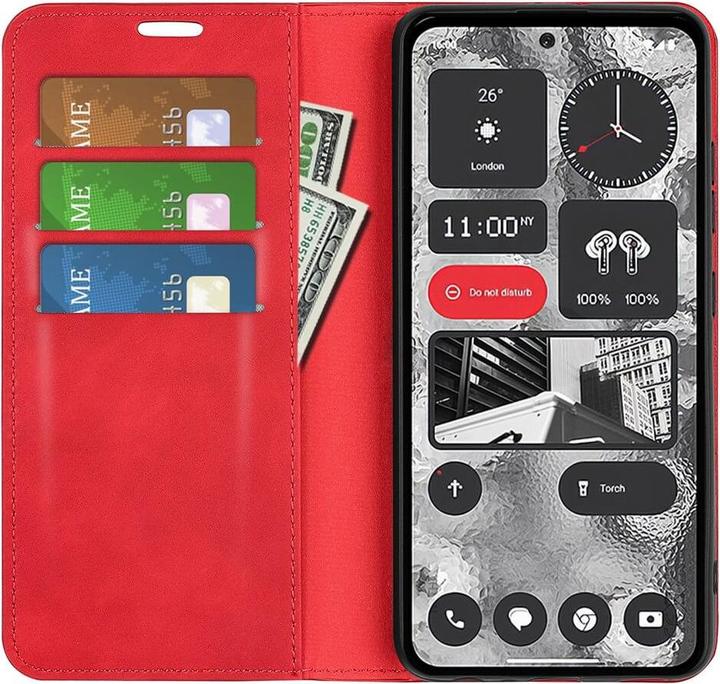 Actual product image Cover-Discount Nothing Phone (2) - Stand Flip Case cover red (Nothing Phone (2))