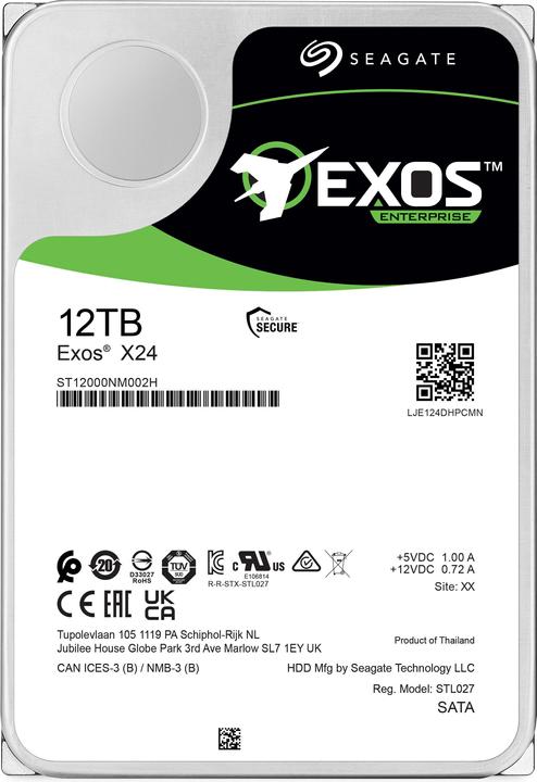 Produktbild Seagate Exos X24 (12 TB, 3.5", CMR)