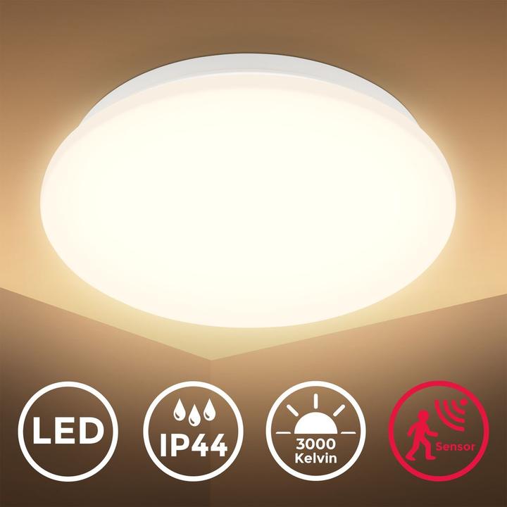 Produktbild B.K.Licht LED Deckenleuchte,Sensor,weiss, LED/12W (1300 lm)
