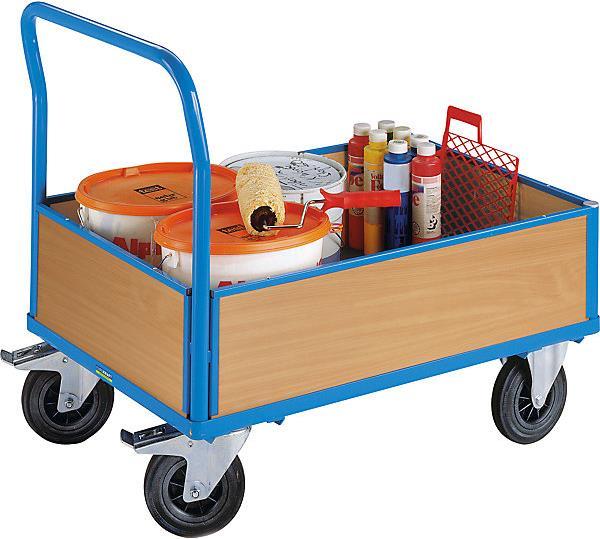 Produktbild eurokraft pro Plattformwagen mit Holzwänden (500 kg)