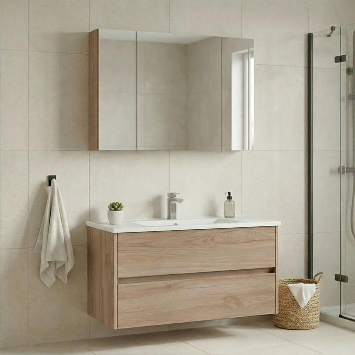 Produktbild Homitis Side 100 v3 Bathroom Cabinet With Sink & Mirror Set (2 Pieces)