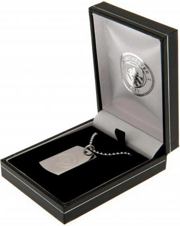 Immagine prodotto Manchester City FC Targhetta per cani incisa e catena in acciaio inossidabile (100% acciaio inossidabile)