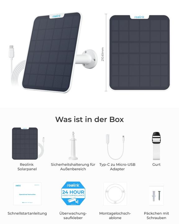 Immagine prodotto Reolink Pannello solare 2 USB-C (Pannello solare)