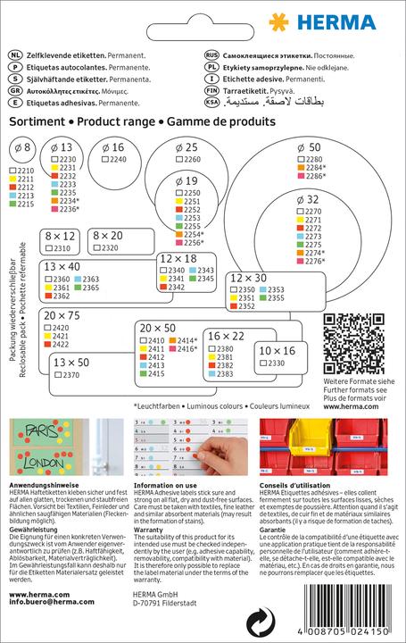 Image du produit HERMA Étiquettes à usage multiple
